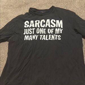 Black Graphic T-Shirt with Sarcasm Print